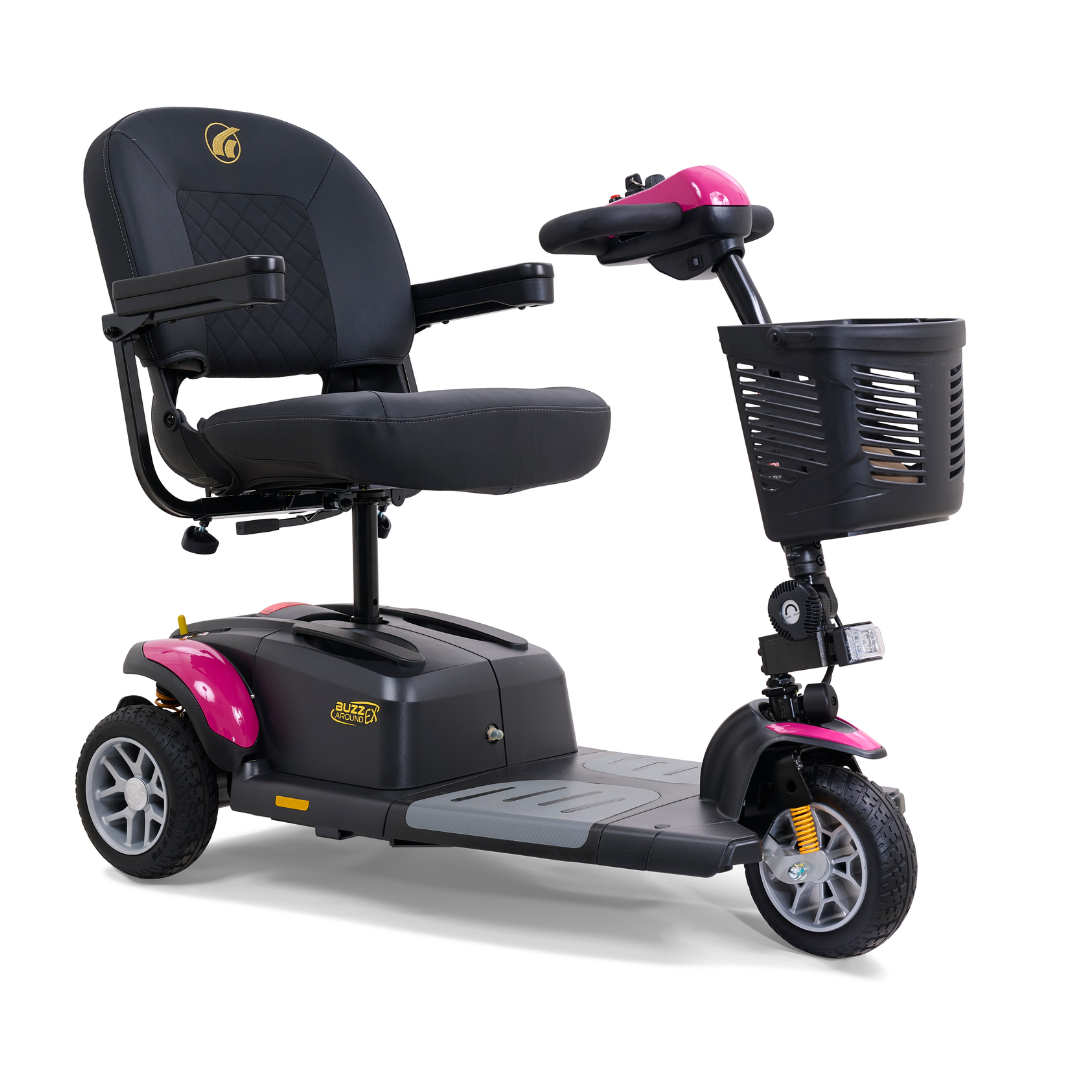 Golden GB118 BuzzAround EX 3-Wheel Long Range Travel Scooter - Orchid Pink